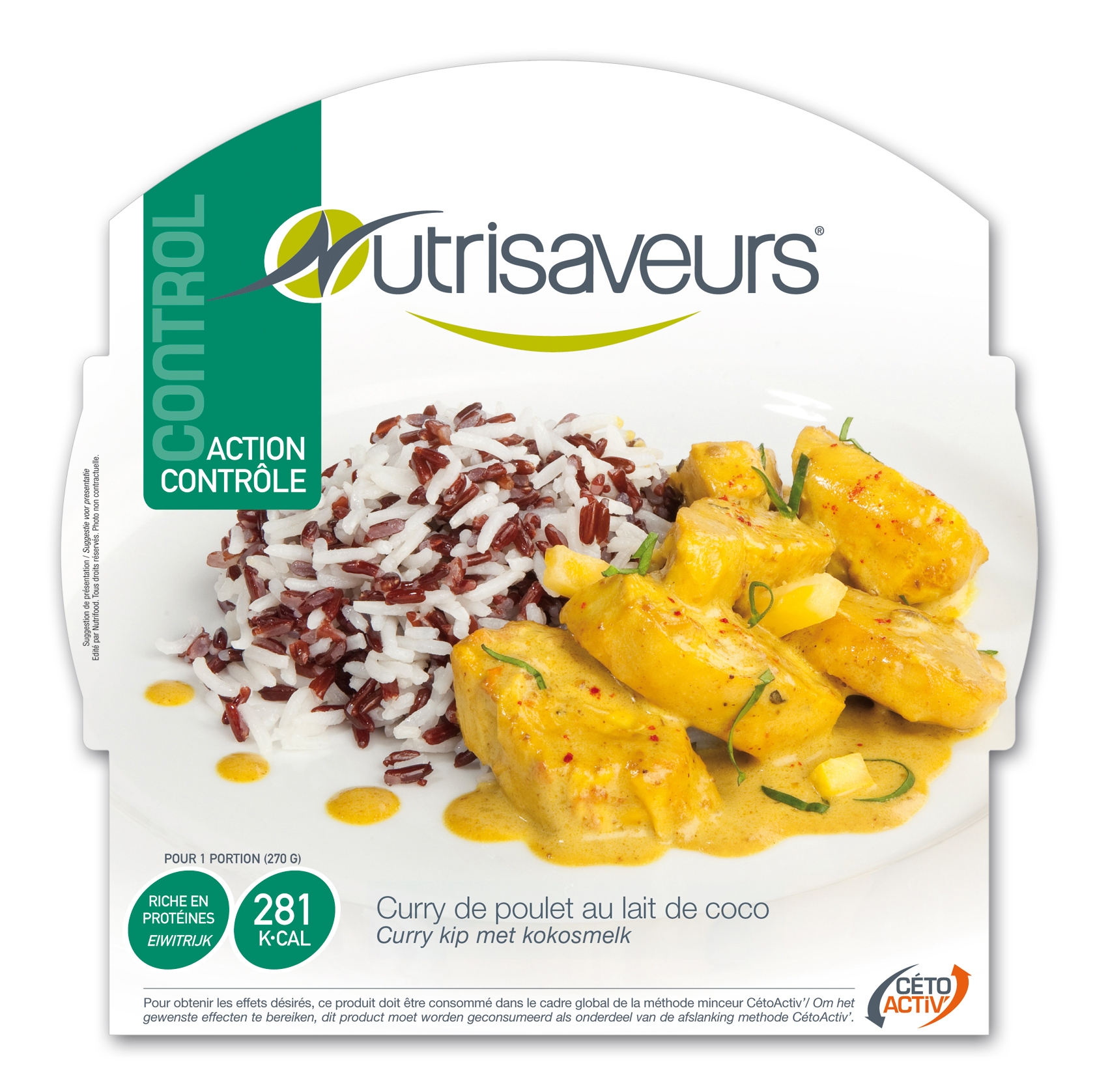 Nutrisaveurs  Kip met curry en cocosmelk Nutrisaveurs Kip met curry en cocosmelk