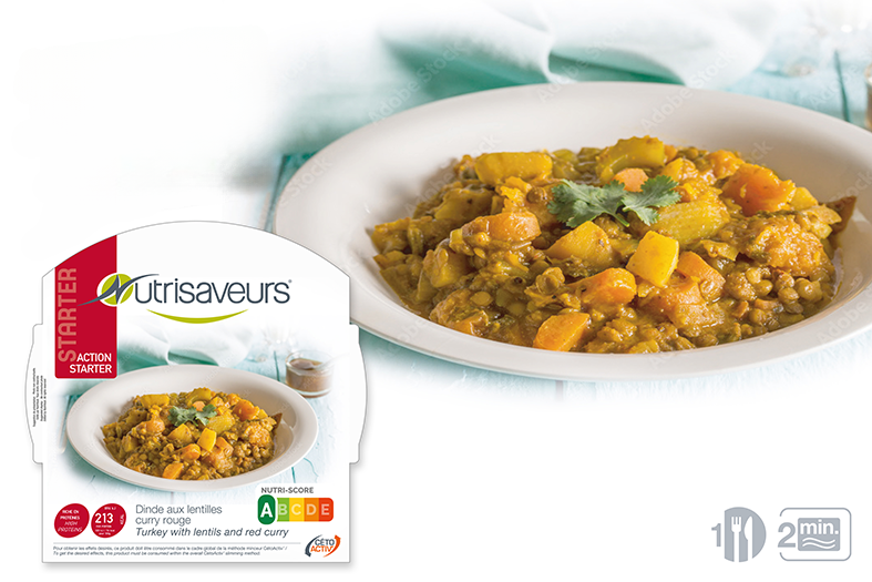 Nutrisaveurs kalkoen, linzen Nutrisaveurs – Truthahn mit Linsen und rotem Curry – Bild 2